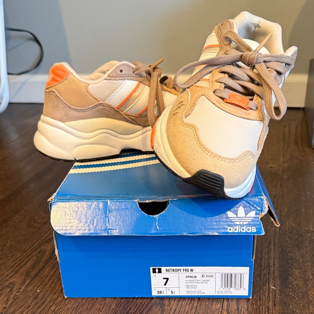 Adidas Kids Retropy F90 Sneakers - Beige and Orange